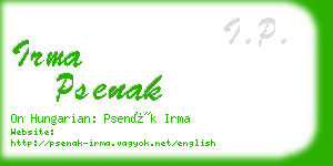 irma psenak business card